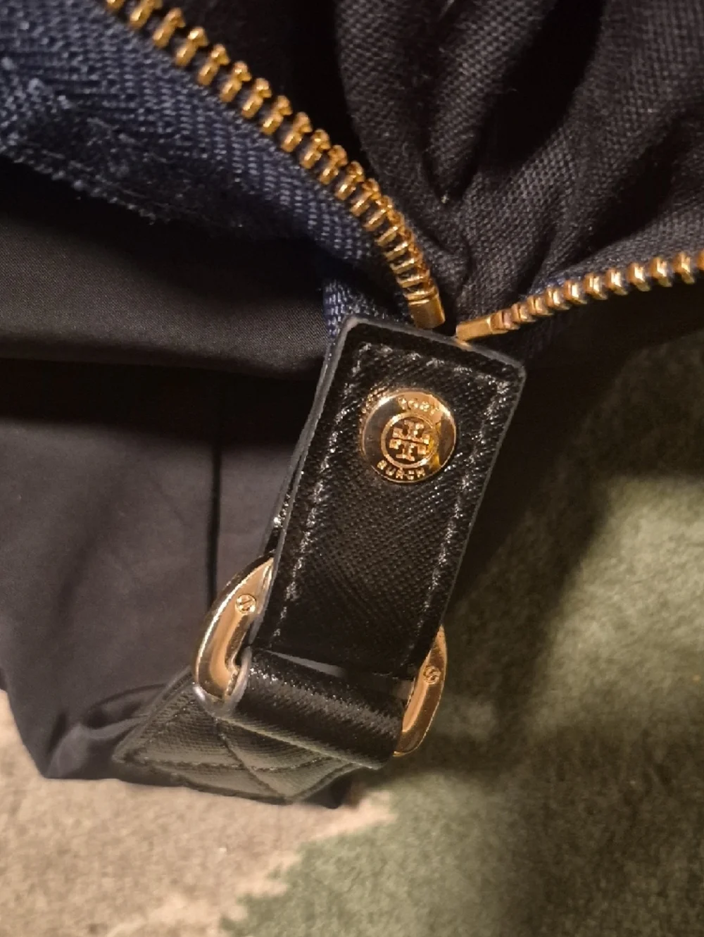 Tory Burch Black Duffel with Navy Trim